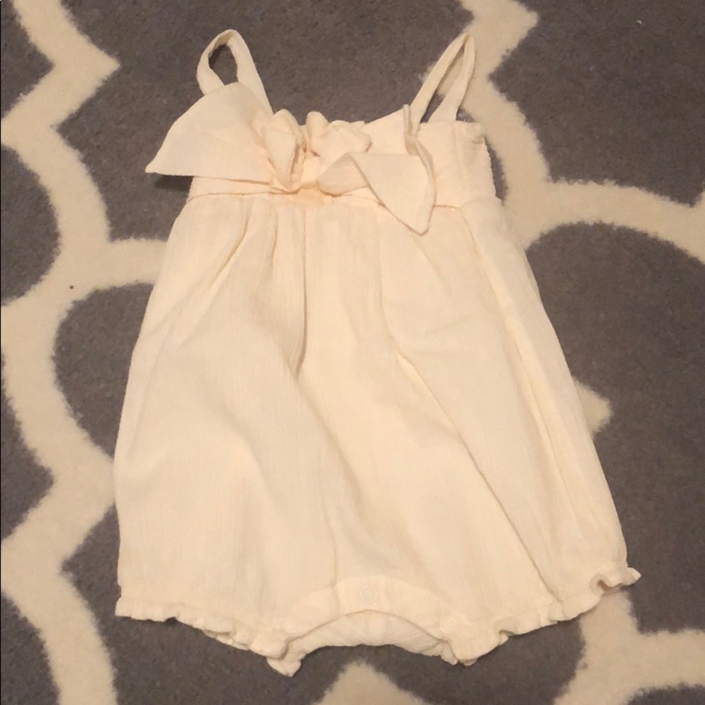 Cream linen type romper